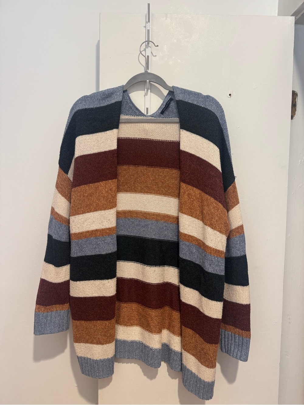 Striped Open-Front Women’s Sweater Cardigan - Multi